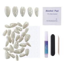 Snow Bunny Press On Nails - Short Almond