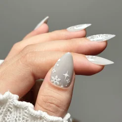 Snow Bunny Press On Nails - Short Almond