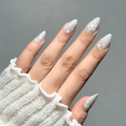 Snow Bunny Press On Nails - Short Almond