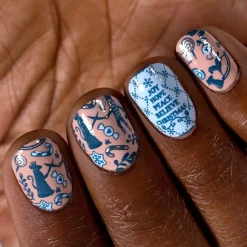Snowflake Waltz Collection: Ballet Flats (B231)- Nude Pink Cream Stamping Polish