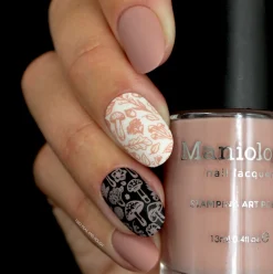Snowflake Waltz Collection: Ballet Flats (B231)- Nude Pink Cream Stamping Polish