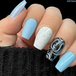Snowflake Waltz Collection: Doll Dance (B226) - Light Blue Cream Stamping Polish