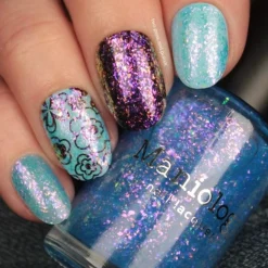 Songbird: Blue Jay (P145) - Blue Jelly Flakies Topper Nail Polish
