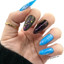 Songbird: Blue Jay (P145) - Blue Jelly Flakies Topper Nail Polish