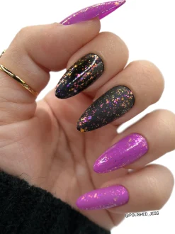 Songbird: Violet Starling (P143) - Purple Jelly Flakies Topper Nail Polish