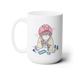 Spa Kitty Ceramic Coffee Mug 15oz