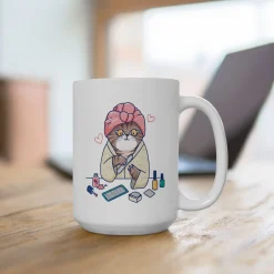 Spa Kitty Ceramic Coffee Mug 15oz