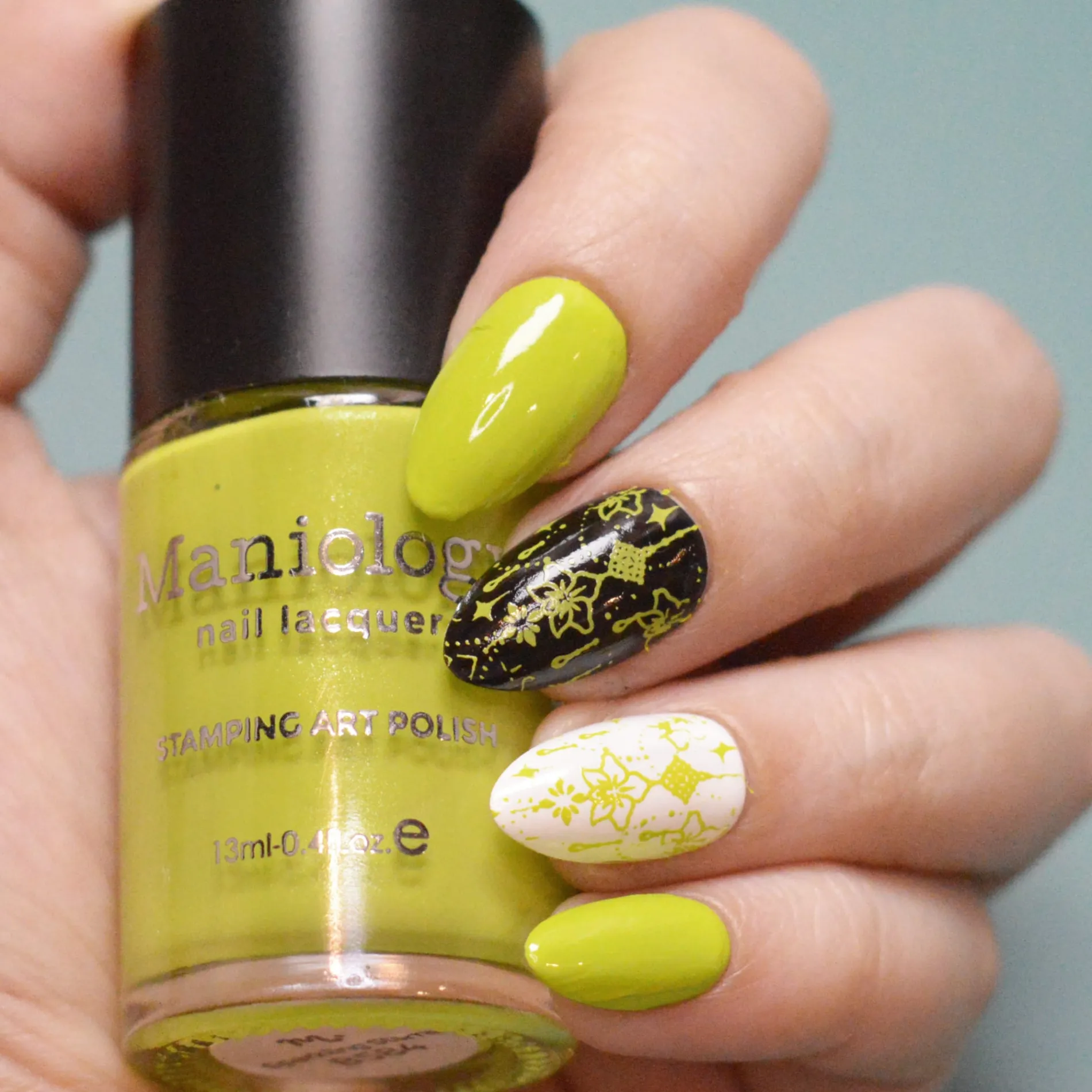 Sparkling Stems (B584) - Light Green Creme Shimmer Stamping Polish