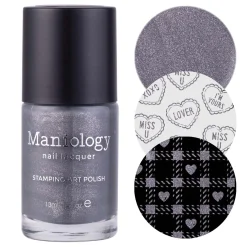 Spikes (B464) - Metallic Dark Gray Stamping Polish