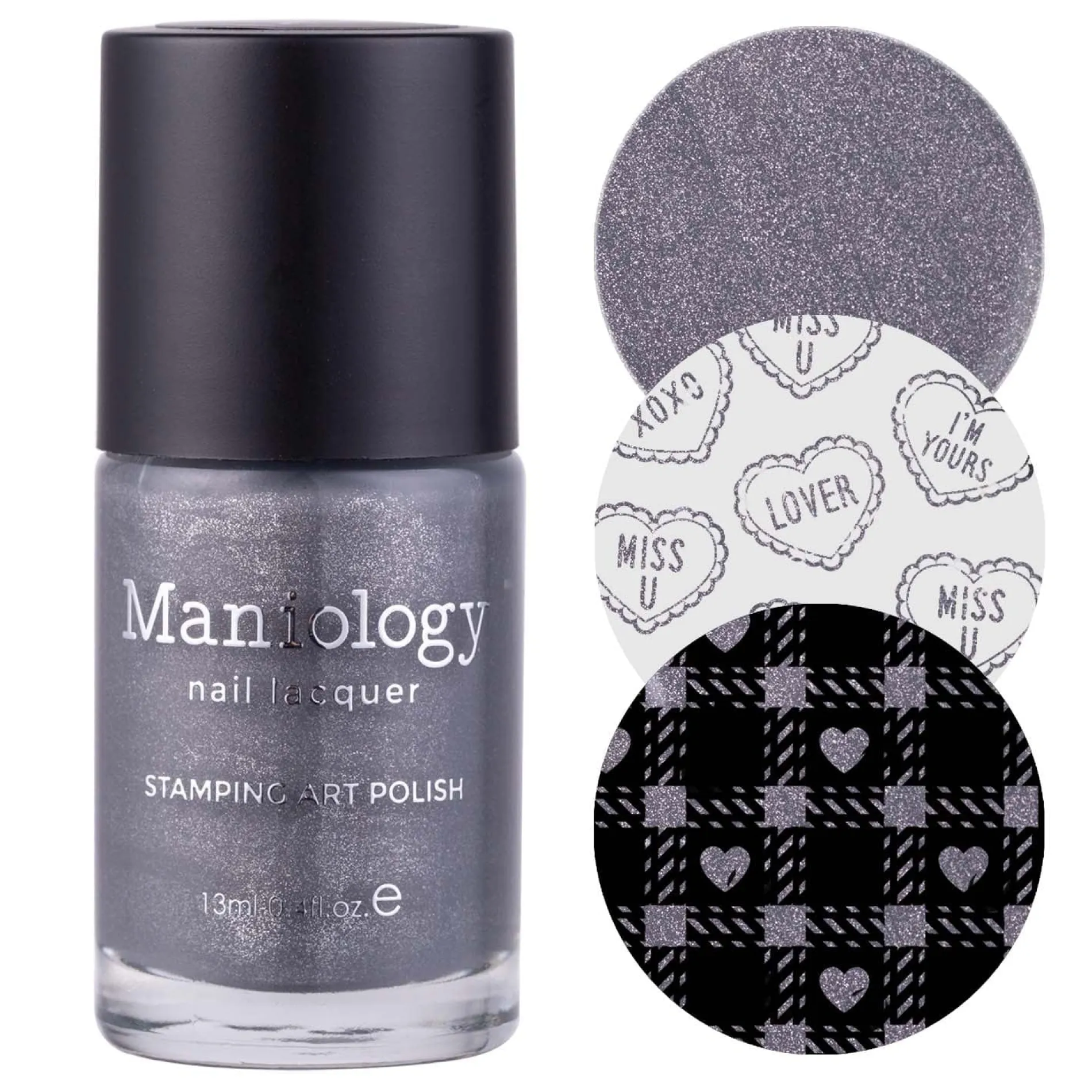 Spikes (B464) - Metallic Dark Gray Stamping Polish