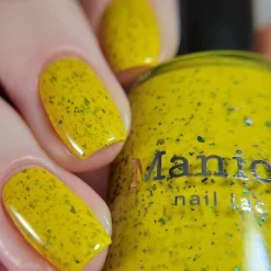 Spring Sonata: Dandelion (P126) - Mustard with Glitter Flakies Nail Polish