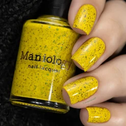 Spring Sonata: Dandelion (P126) - Mustard with Glitter Flakies Nail Polish