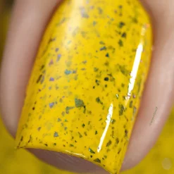 Spring Sonata: Dandelion (P126) - Mustard with Glitter Flakies Nail Polish