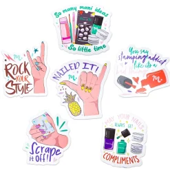 Stamping Maniology - 6pc Vinyl Branded Stickers Set - Creativity Sparks