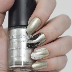 Stardust (B580) - Silvery Gold Metallic Stamping Polish