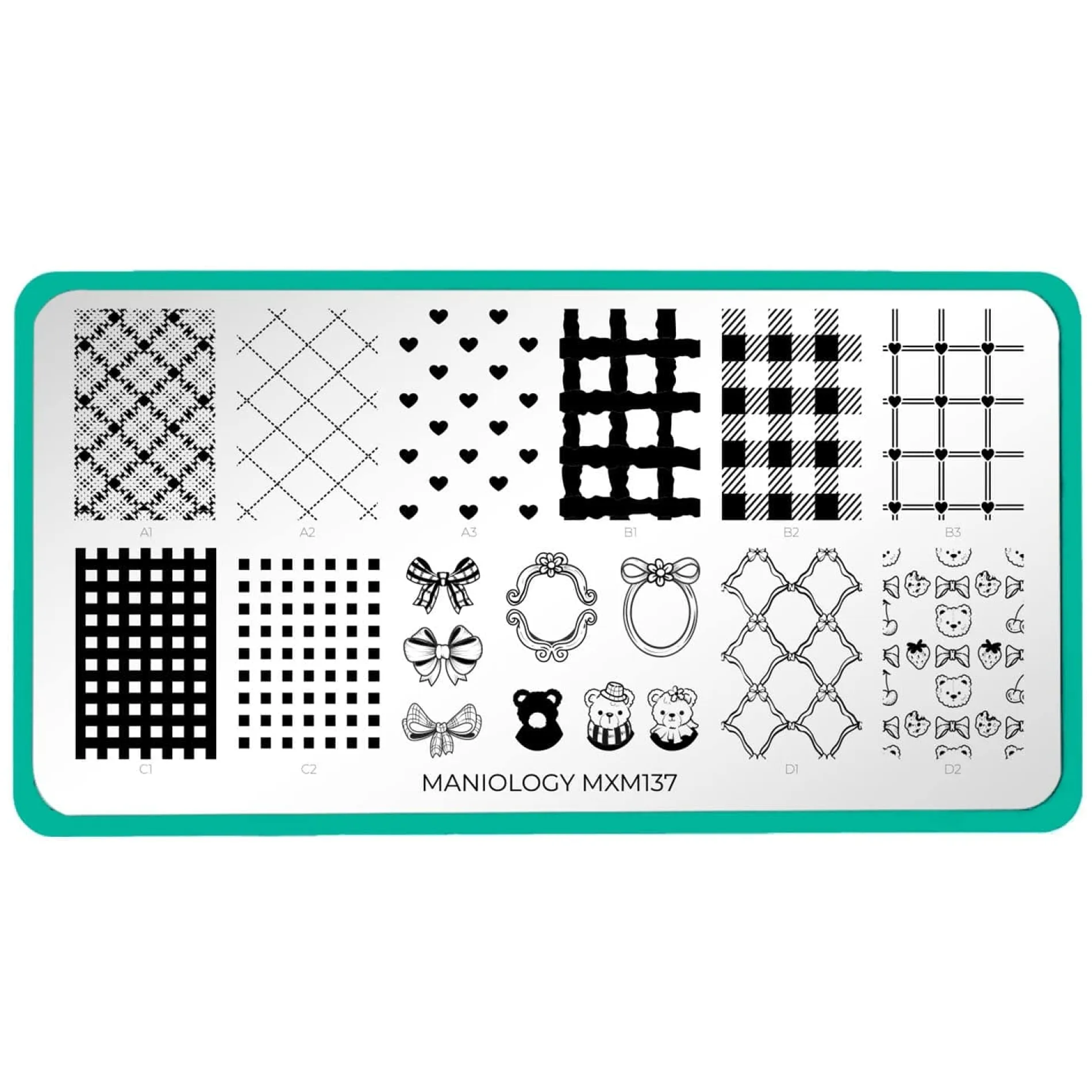Teddy and Me: Bear Necessities (MXM137) - Nail Stamping Plate