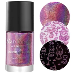Thriller (B348) - Holographic Fuchsia Stamping Polish