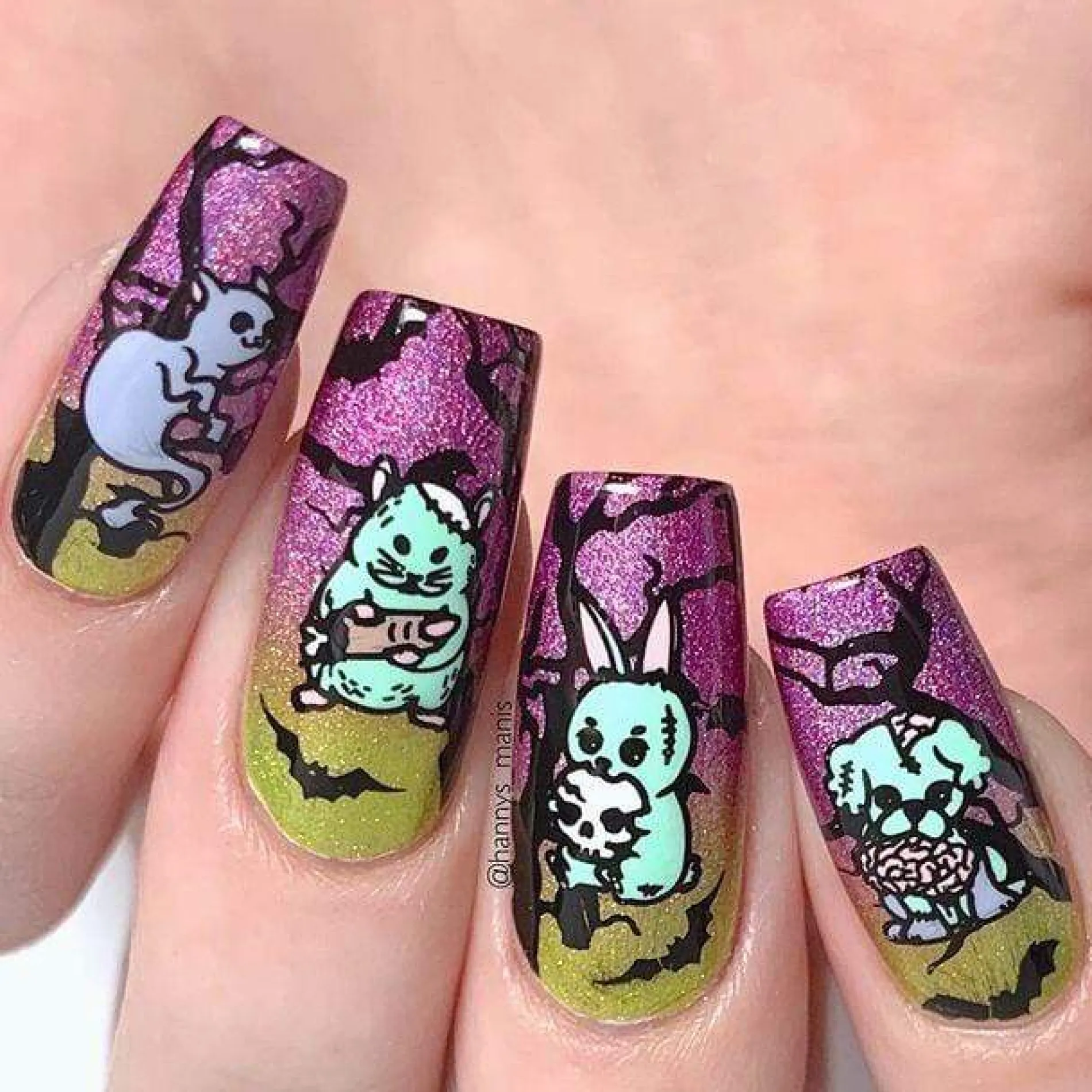 Thriller (B348) - Holographic Fuchsia Stamping Polish