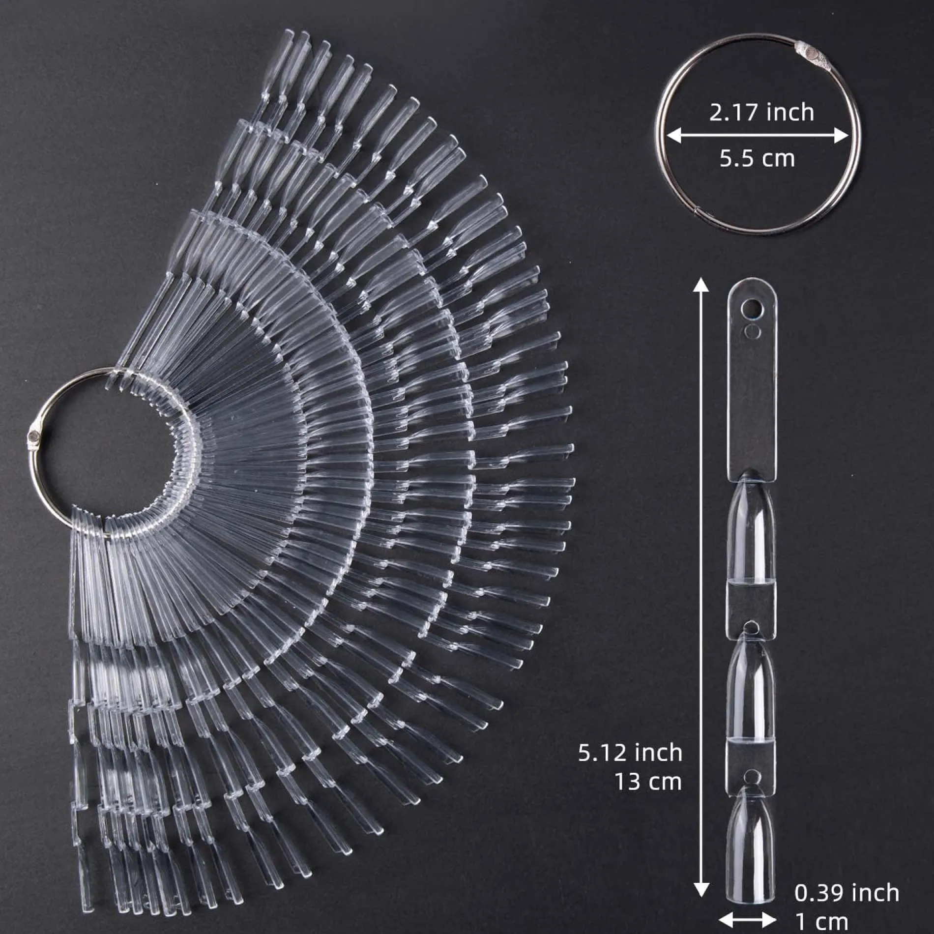 3-Tiered Clear Swatch Sticks w/ Ring - Set of 50 Sticks