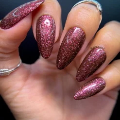 Tinseltown: Fame (P141) - Semi Sheer Dark Red with Glitter Nail Polish