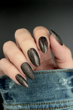 Tinseltown: Hollywood (P142) - Semi Sheer Black with Glitter Nail Polish