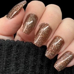 Tinseltown: Muse (P140) - Semi Sheer Dark Brown with Glitter Nail Polish