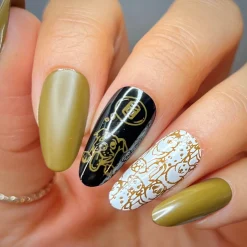 Tippy Taps (B513) - Cream Brown Stamping Polish