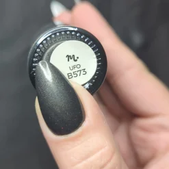 UFO (B573) - Dark Gray with Silver Glitter Stamping Polish