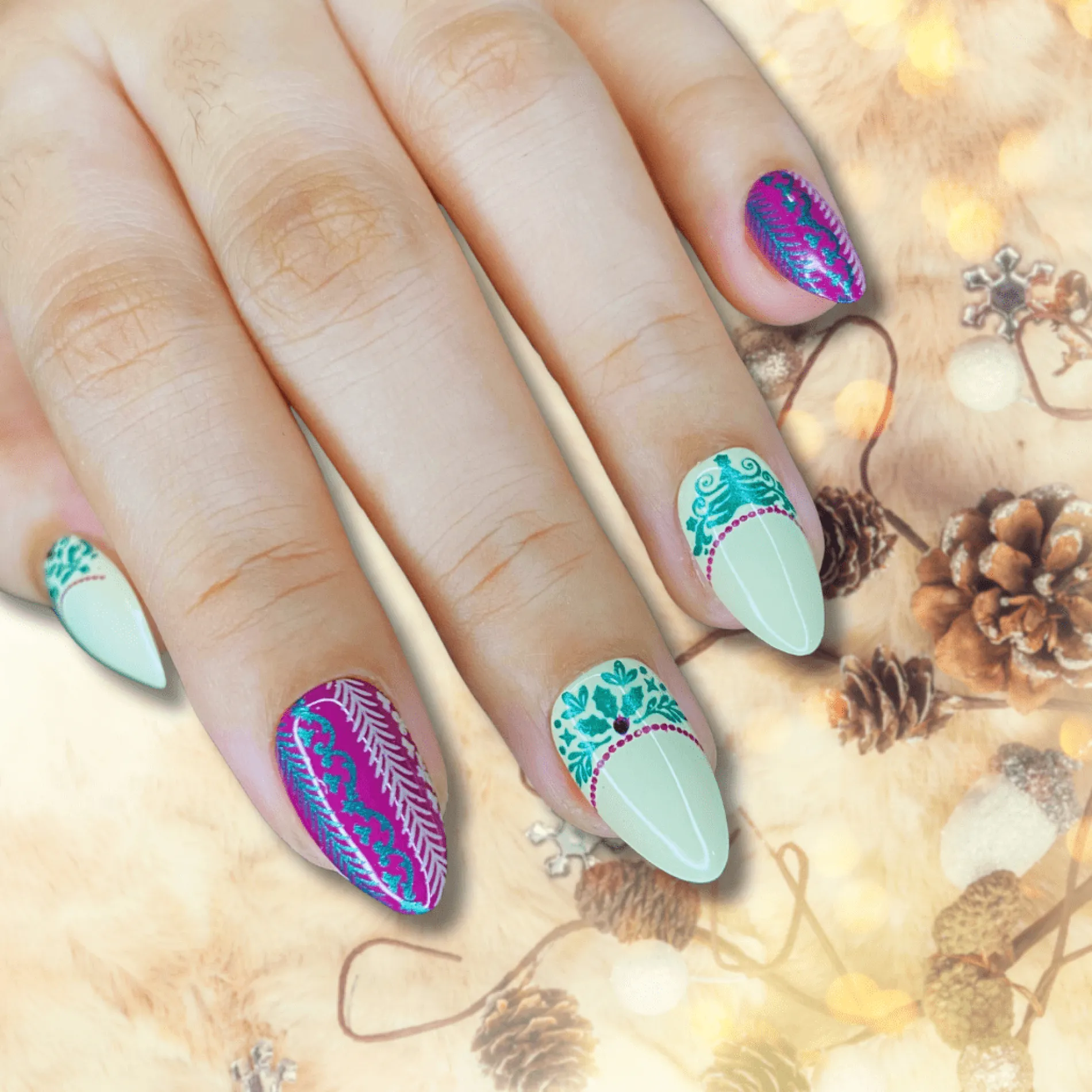 Winter French (M447) - Nail Stamping Plate