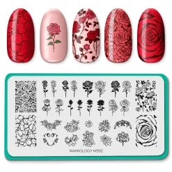 Wish you Roses (M592) - Nail Stamping Plate