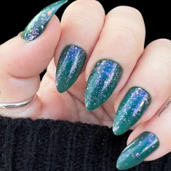 Woodland Walk: Ivy League (P154) - Green Jelly Flakies Nail Polish