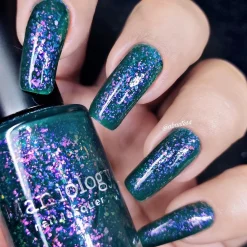 Woodland Walk: Ivy League (P154) - Green Jelly Flakies Nail Polish
