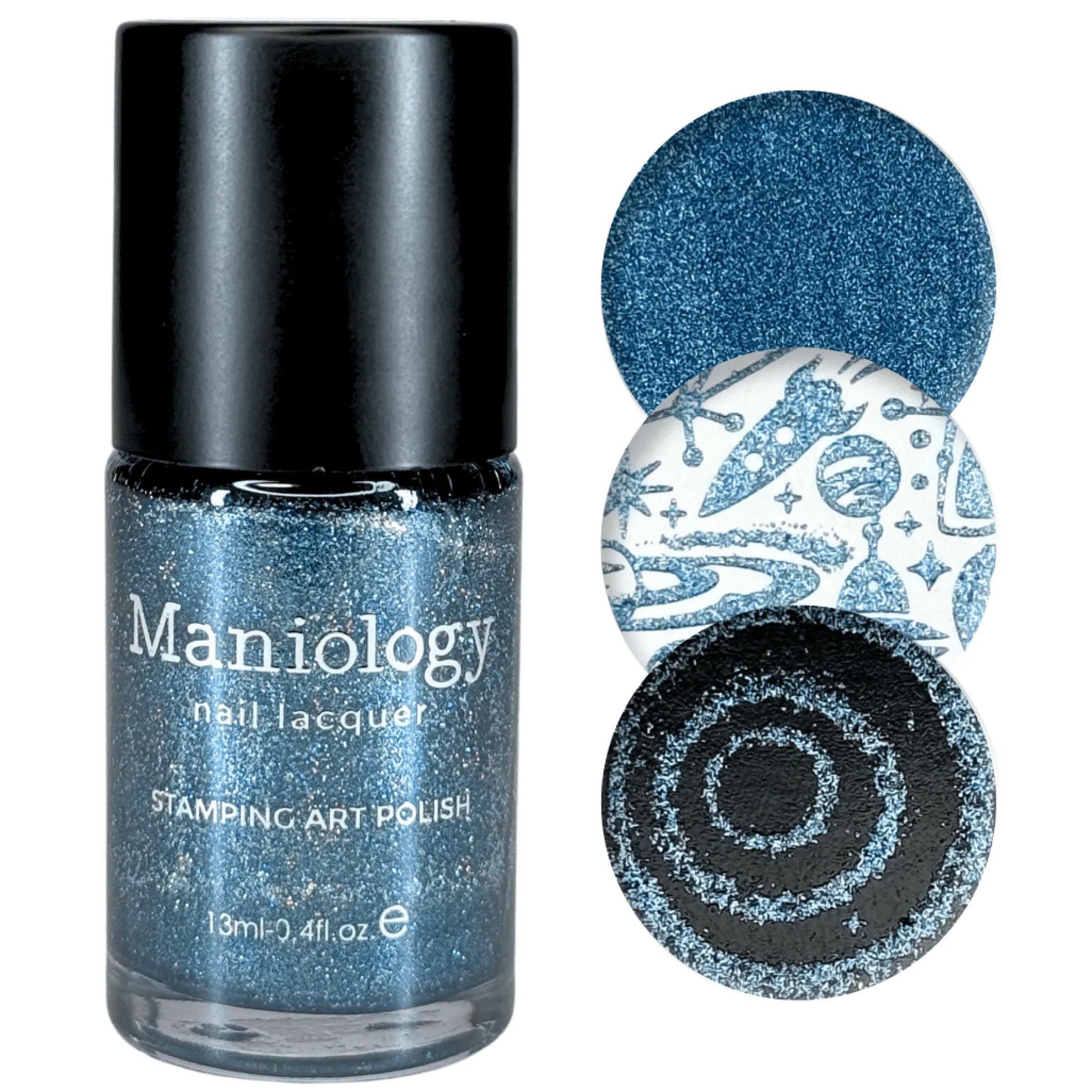 Zero Gravity (B574) - Metallic Blue with Holo Glitter Stamping Polish