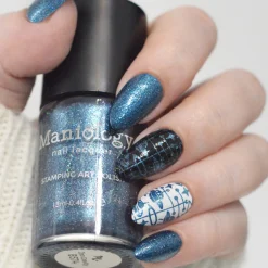 Zero Gravity (B574) - Metallic Blue with Holo Glitter Stamping Polish