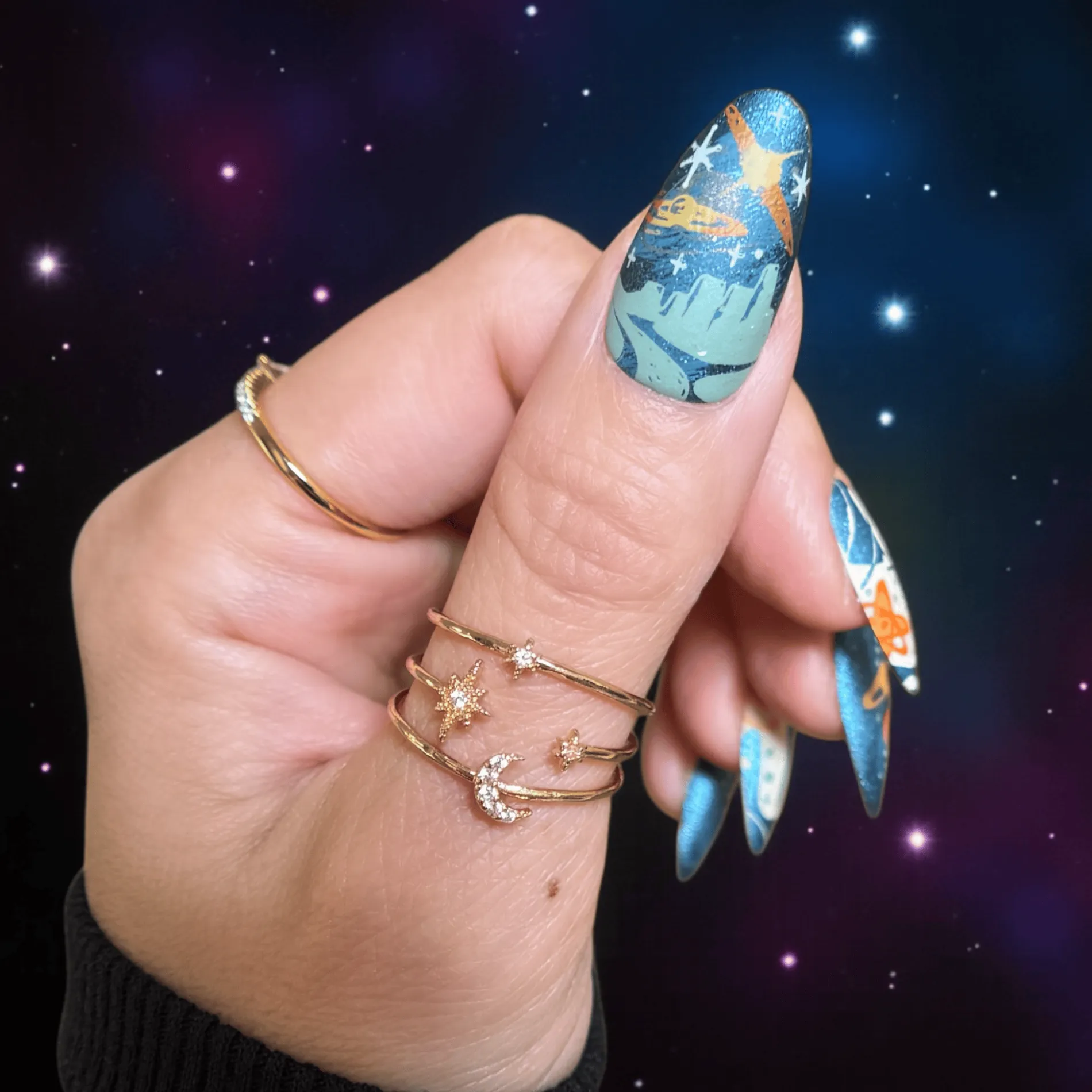 Zero Gravity (B574) - Metallic Blue with Holo Glitter Stamping Polish