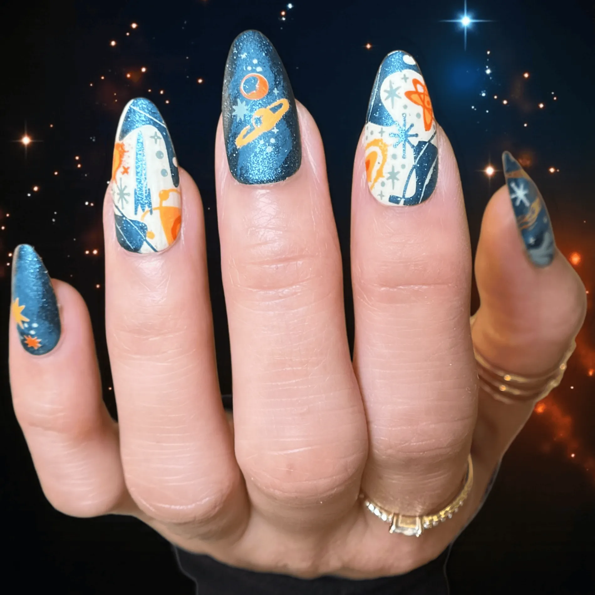 Zero Gravity (B574) - Metallic Blue with Holo Glitter Stamping Polish