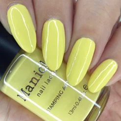 Zinnia (B422) - Cream Lemon Yellow Stamping Polish