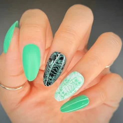 Zombie Hut (B485) - Cream Light Green Stamping Polish